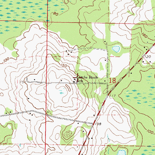 Topographic Map of Little Rock School, FL