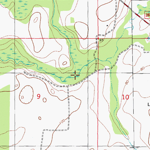 Topographic Map of Little Rocky Creek, FL