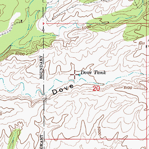 Topographic Map of Dove Tank, AZ