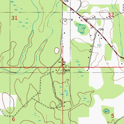 Topographic Map of Little Rocky Creek School, FL