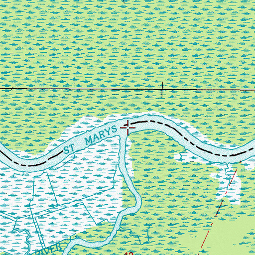 Topographic Map of Little Saint Marys River, FL