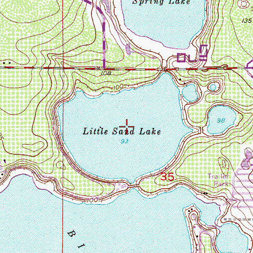 Topographic Map of Little Sand Lake, FL