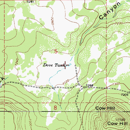 Topographic Map of Dove Tank, AZ