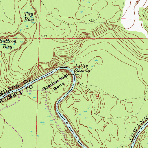 Topographic Map of Little Shoals, FL