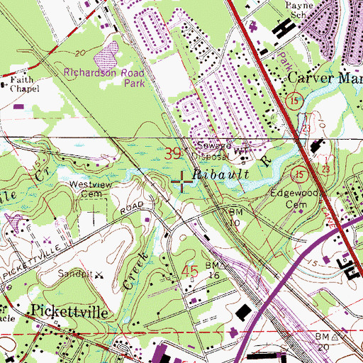 Topographic Map of Little Sixmile Creek, FL