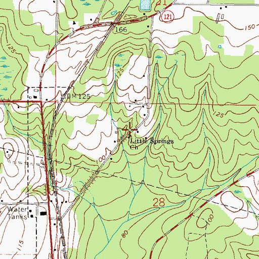 Topographic Map of Little Springs Primitive Baptist Church, FL