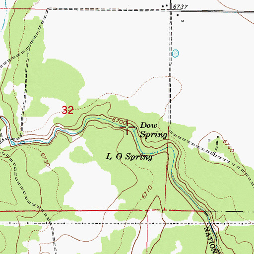 Topographic Map of Dow Spring, AZ