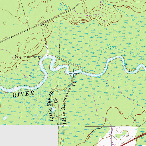 Topographic Map of Little Suwannee Creek, GA