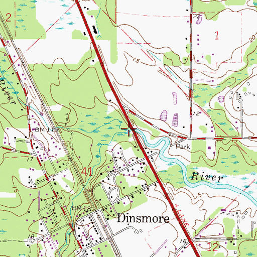 Topographic Map of Little Trout River, FL