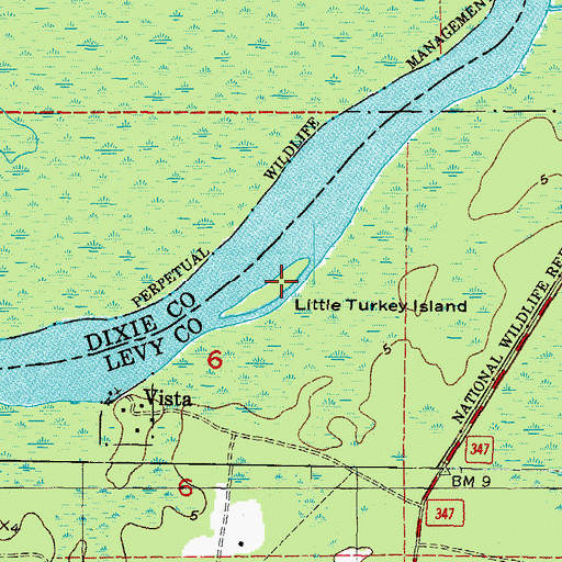 Topographic Map of Little Turkey Island, FL