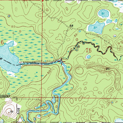 Topographic Map of Little Withlacoochee River, FL