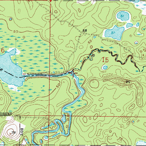 Topographic Map of Little Withlacoochee River, FL