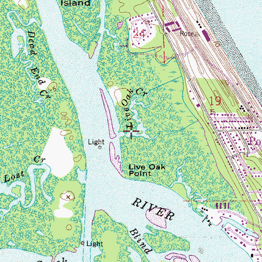 Topographic Map of Live Oak Creek, FL