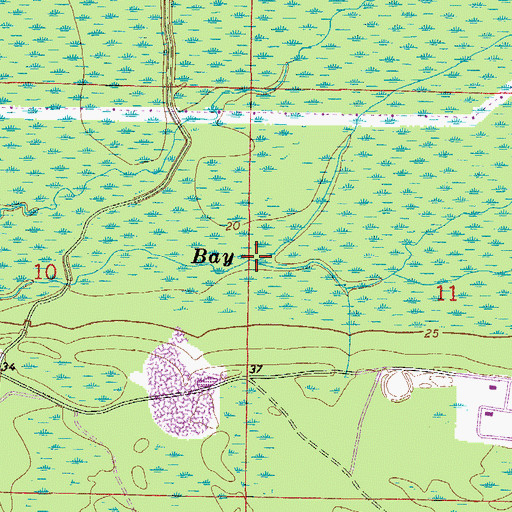 Topographic Map of Live Oak Creek, FL