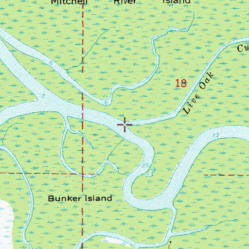 Topographic Map of Live Oak Cutoff, FL