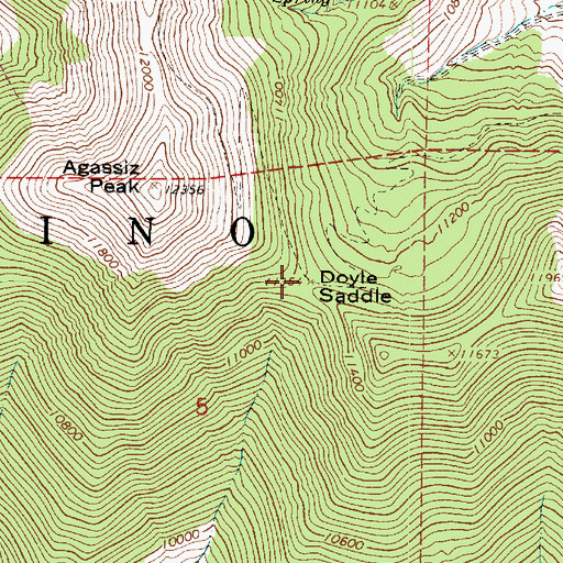 Topographic Map of Doyle Saddle, AZ