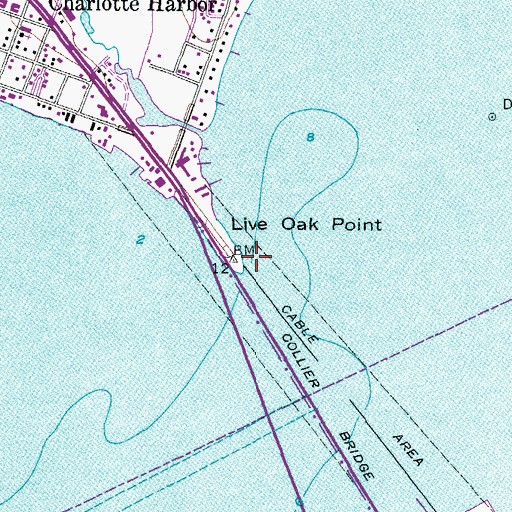 Topographic Map of Live Oak Point, FL