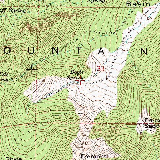 Topographic Map of Doyle Spring, AZ