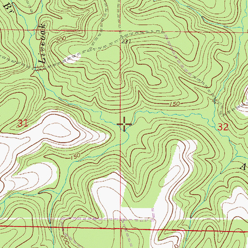 Topographic Map of Liveoak Branch, FL