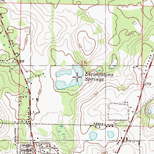 Topographic Map of Livingstons Springs, FL