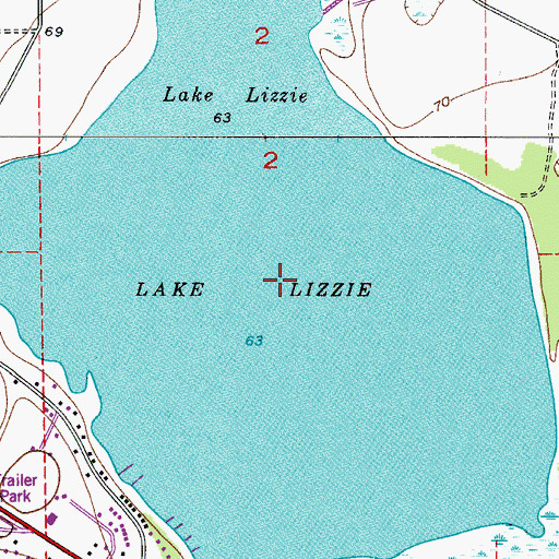 Topographic Map of Lake Lizzie, FL