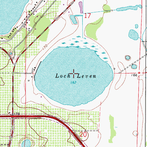 Topographic Map of Loch Leven, FL