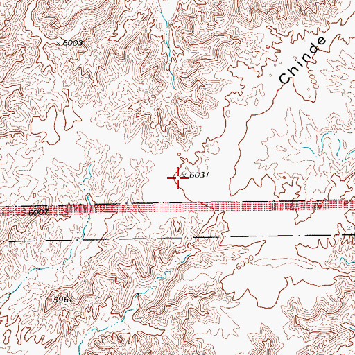 Topographic Map of Chinde Mesa, AZ