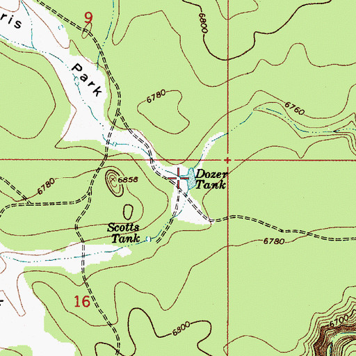 Topographic Map of Dozer Tank, AZ