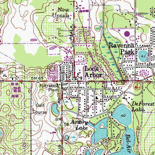 Topographic Map of Lock Arbor, FL