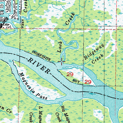 Topographic Map of Lock Creek, FL