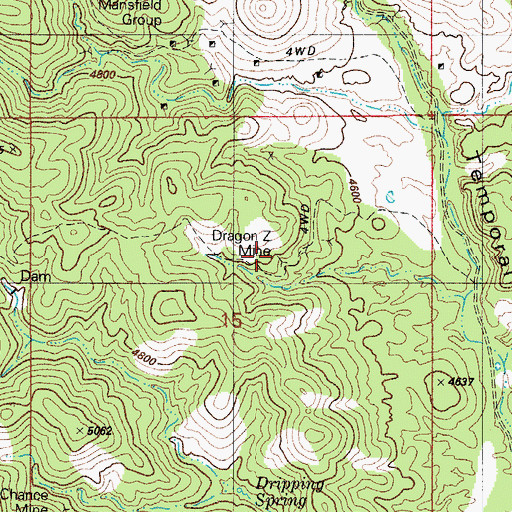 Topographic Map of Dragon Z Mine, AZ