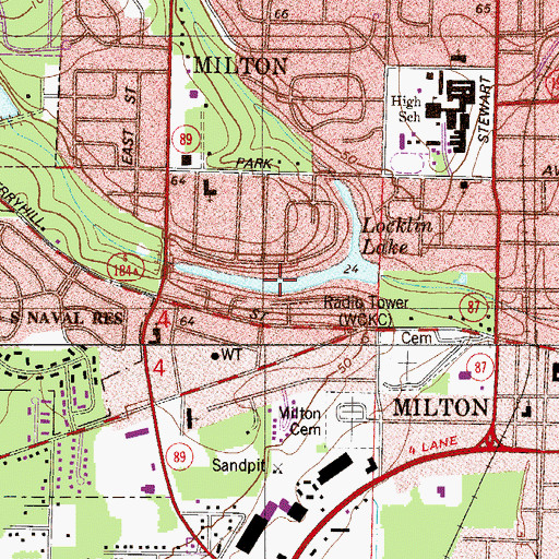 Topographic Map of Locklin Lake, FL