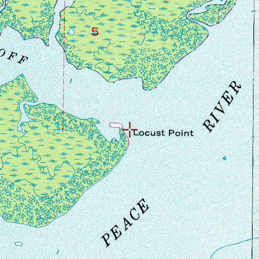 Topographic Map of Locust Point, FL
