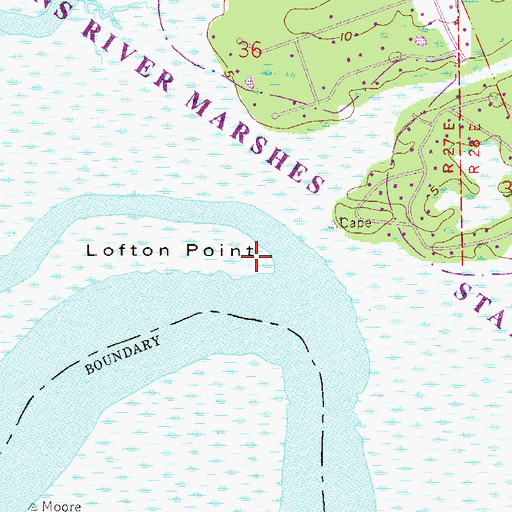 Topographic Map of Lofton Point, FL