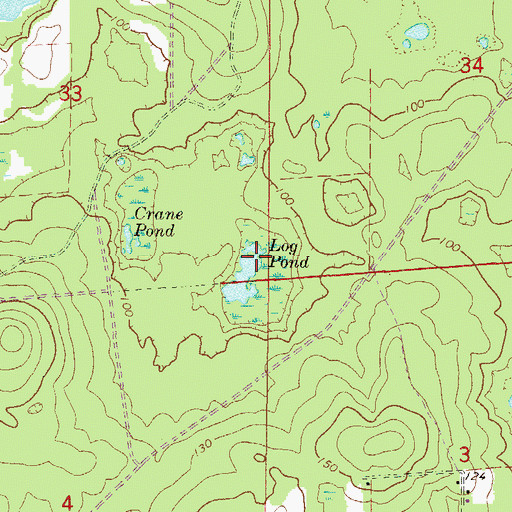 Topographic Map of Log Pond, FL