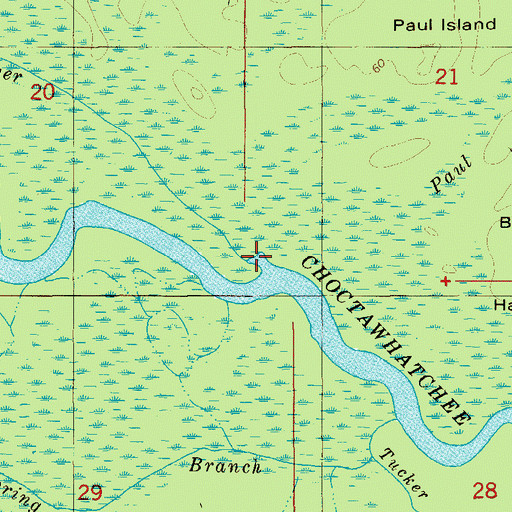 Topographic Map of Log River, FL