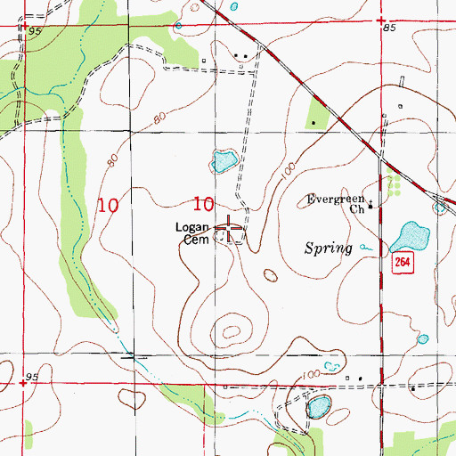 Topographic Map of Logan Cemetery, FL
