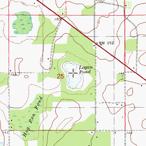 Topographic Map of Logan Pond, FL