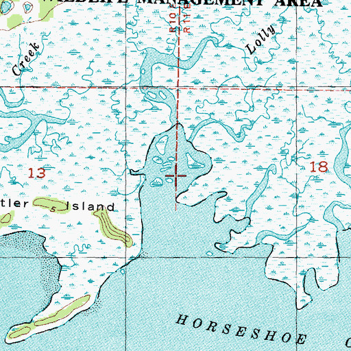 Topographic Map of Lolly Creek, FL