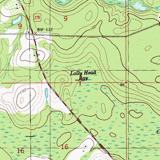 Topographic Map of Lolly Head Bay, FL