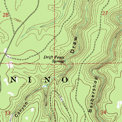 Topographic Map of Drift Fence Spring, AZ