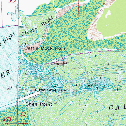 Topographic Map of Long Bar, FL