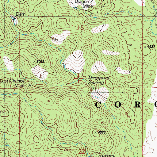 Topographic Map of Dripping Spring, AZ