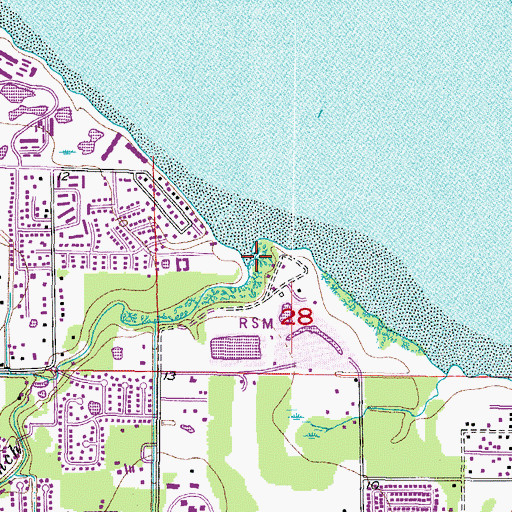 Topographic Map of Long Branch, FL