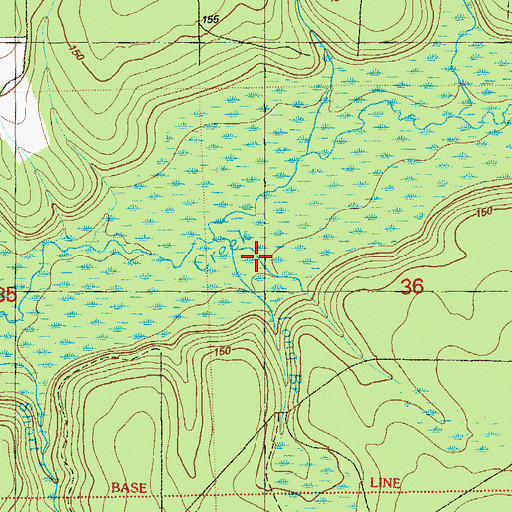 Topographic Map of Long Branch, FL