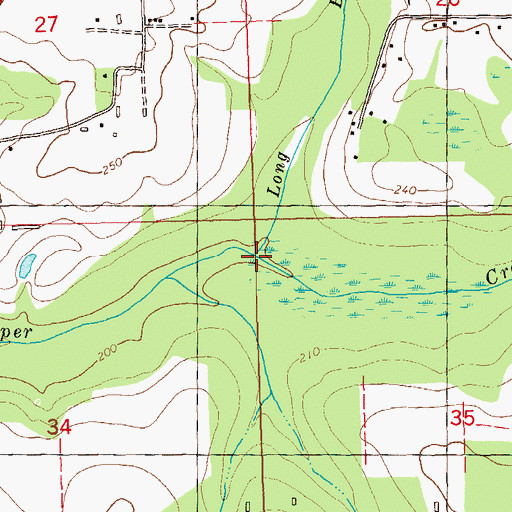 Topographic Map of Long Branch, FL