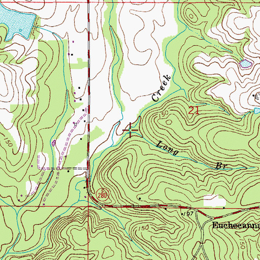 Topographic Map of Long Branch, FL