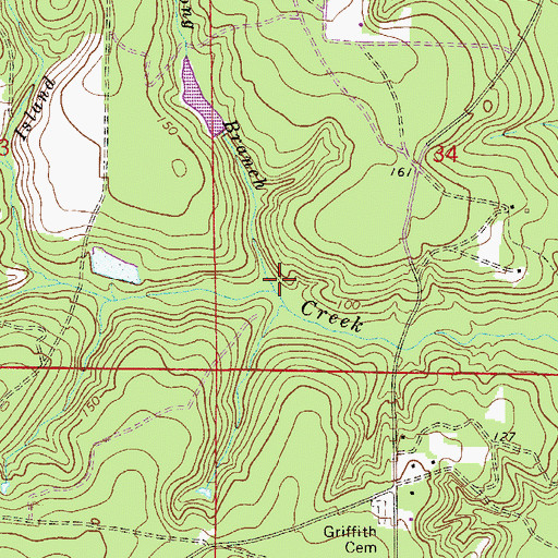 Topographic Map of Long Branch, FL
