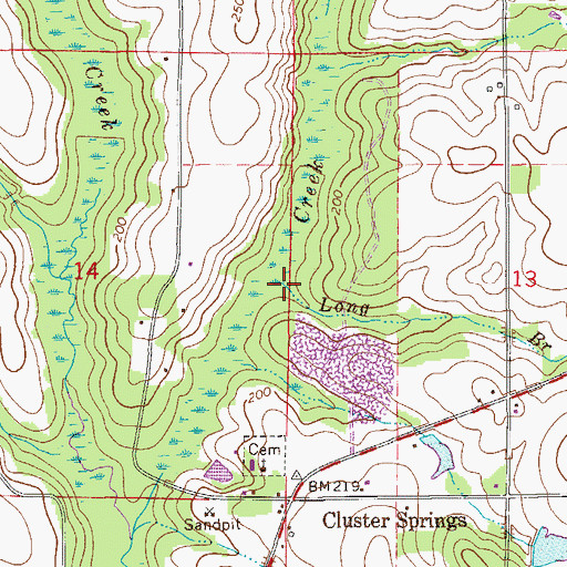 Topographic Map of Long Branch, FL