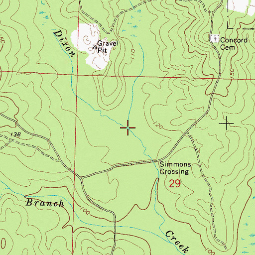 Topographic Map of Long Branch, FL